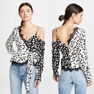 Self-Portrait Leopard Print Wrap Top | US 10
